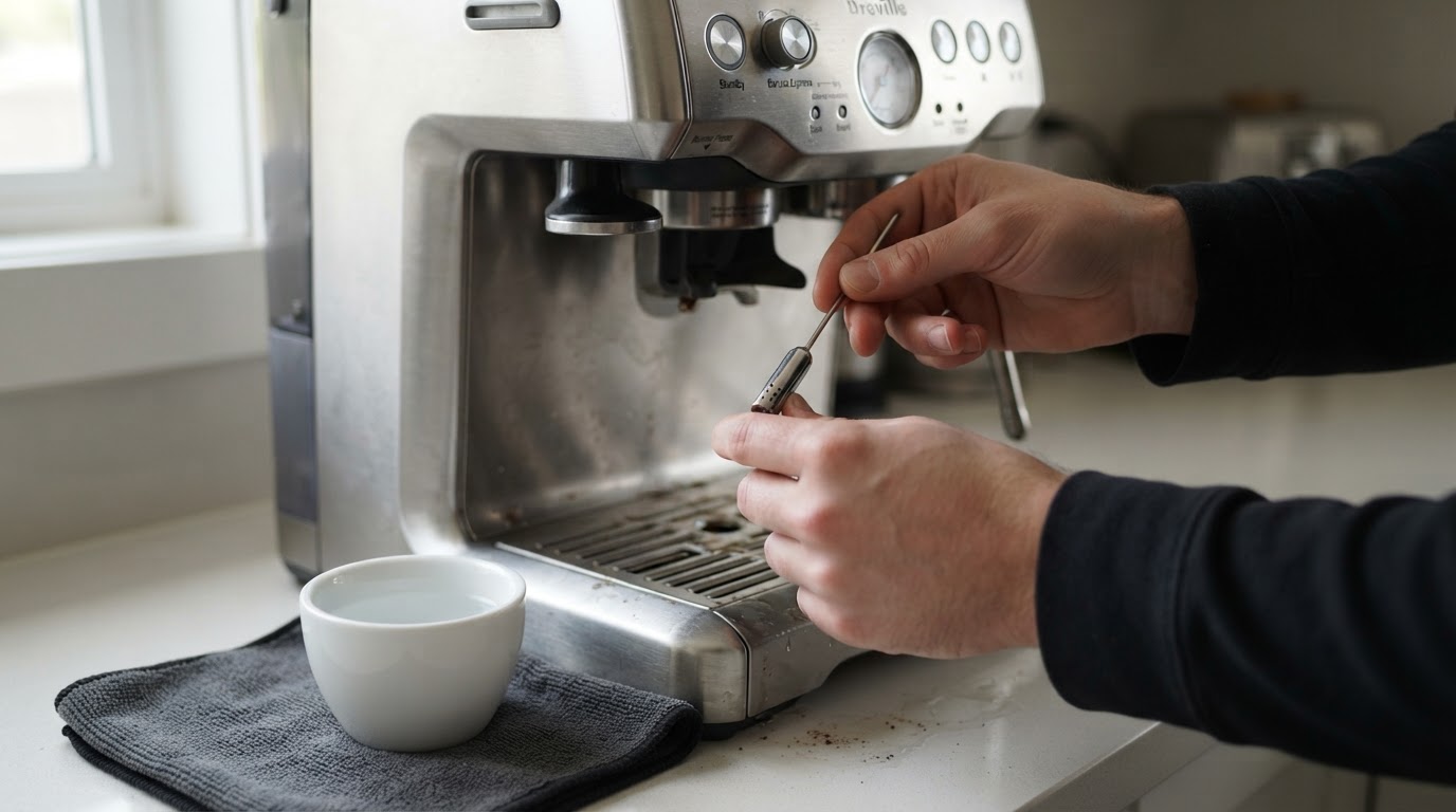 Editorial illustration for breville steam wand not working after descaling.
