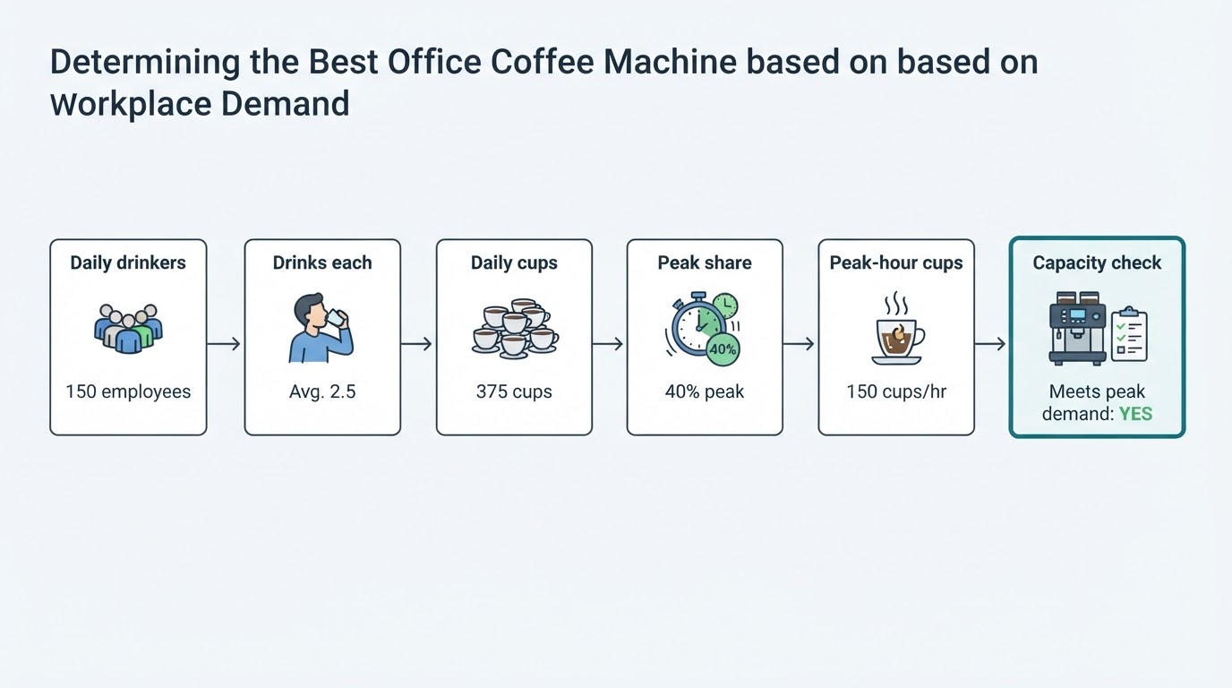 Workflow diagram for best office coffee machine.