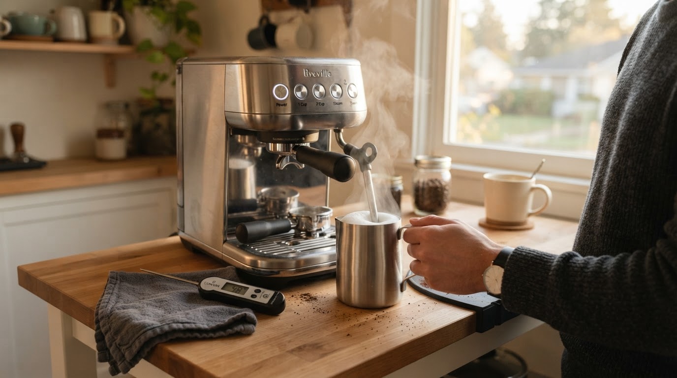 Editorial illustration for breville vs delonghi.