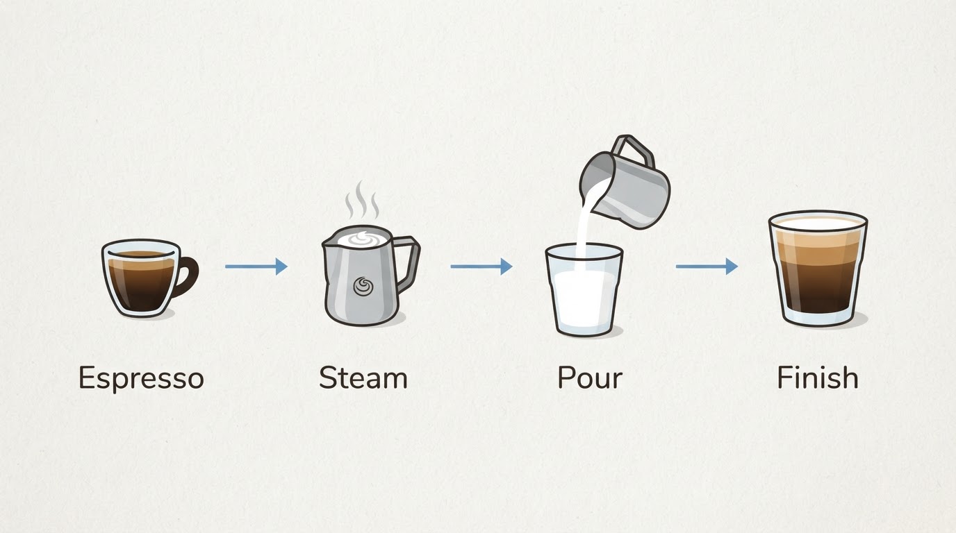 Workflow diagram for what is a cortado.